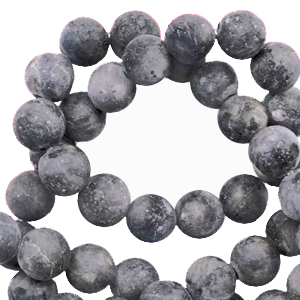 Naturstein Perlen Labradorit 8mm Anthracite matt