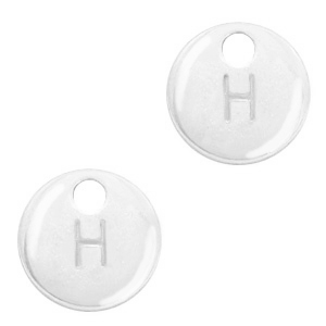 Basic quality Metall Anh&auml;nger Initiale H Antik silber (Nickelfrei)