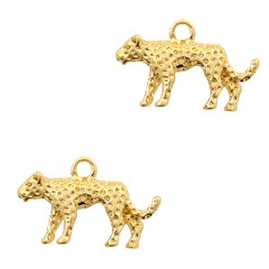 Basic quality Metall Anh&auml;nger Leopard Gold (nickelefrei)