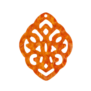 Resin Anh&auml;nger Rhombus Barock Flame orange