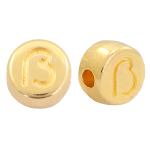 Metall Perlen Buchstabe DQ &szlig; Gold (Nickelfrei)