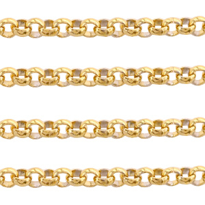 Stainless Steel - Rostfrei Stahl Schmuckzubeh&ouml;r Gliederkette 3mm Gold