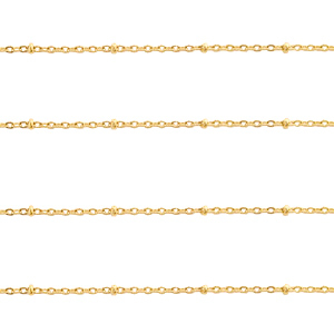 Stainless Steel - Rostfrei Stahl Schmuckzubeh&ouml;r Gliederkette 1.4mm Gold