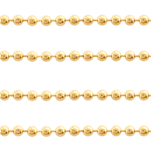 Stainless Steel - Rostfreiem Stahl Schmuckzubeh&ouml;r Ballchain 1.4mm Gold