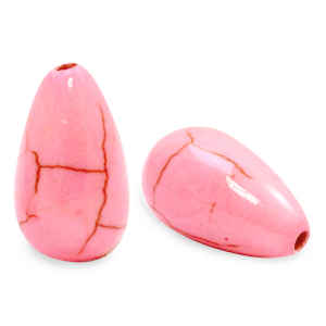 Perlen Keramik Tropfen Pink
