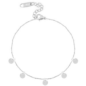 Fusskettchen aus Stainless Steel - Rostfreiem Stahl Munze Silber