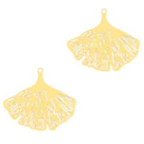 Bohemian Anh&auml;nger Ginkgo Blatt Gold (Nickelfrei)