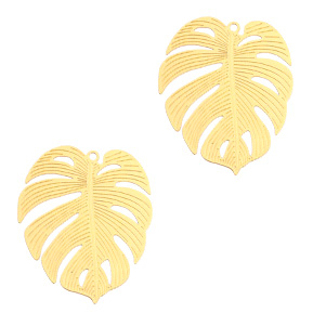 Bohemian Anh&auml;nger tropisches Blatt Gold (Nickelfrei)
