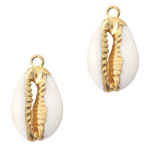 Muschel Anh&auml;nger Specials Kaurimuschel Cream beige-gold