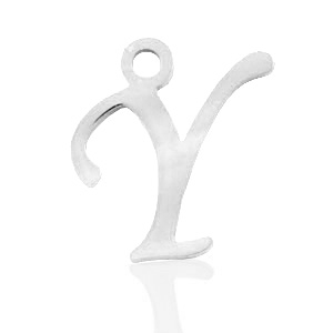 Stainless Steel - Rostfrei Stahl Anh&auml;nger Initial Y Silber