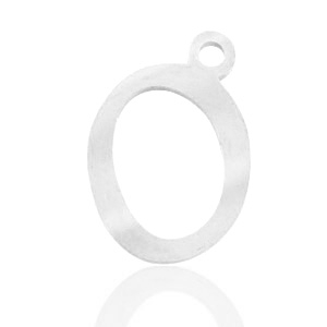 Stainless Steel - Rostfrei Stahl Anh&auml;nger Initial O Silber