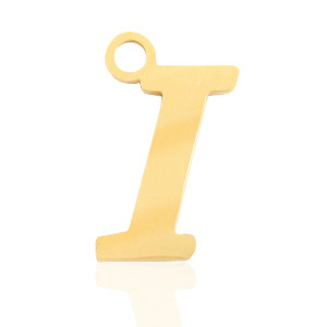Stainless Steel - Rostfrei Stahl Anh&auml;nger Initial I Gold