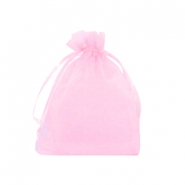 Schmuckbeutel Organza 7x9cm Pink rose