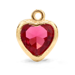 Anh&auml;nger Kristallglas Herz Indian pink-gold