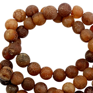 Naturstein Perlen Chalcedon (Quarz) 6mm matt Multicolour dark brown