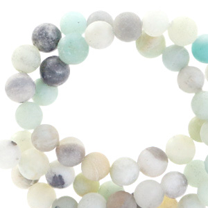 Naturstein Perlen Chalcedon (Quarz) 8mm matt Multicolour blue-grey