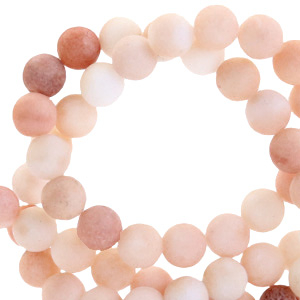 Naturstein Perlen Chalcedon (Quarz) 8mm matt Multicolour beige rose