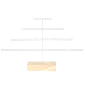 Schmuckdisplay Pyramide mit Holz St&auml;nder White-natural