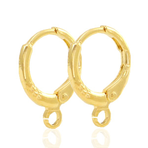 Metall Zubeh&ouml;r TQ Ohrringe verschliessbar mit &Ouml;se 12mm Gold