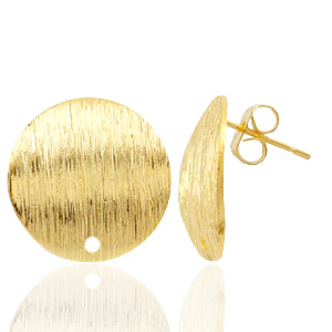 Metall Zubeh&ouml;r TQ Ohrstecker 18mm mit &Ouml;se Gold