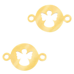 Stainless Steel - Rostfreiem Stahl Anh&auml;nger Zwischenst&uuml;ck Engel Gold