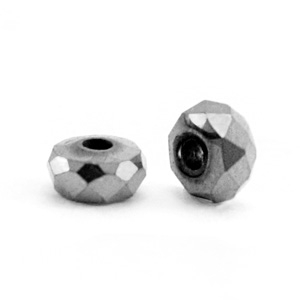 H&auml;matit Perlen Facett Disc 4x2mm Anthracite grey