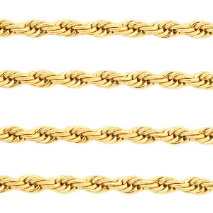 Stainless Steel - Rostfrei Stahl Schmuckzubeh&ouml;r Twist Gliederkette Gold