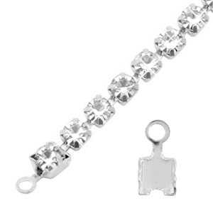 Metall Zubeh&ouml;r TQ Endkappen f&uuml;r Strass Ketten 3mm Antique silver