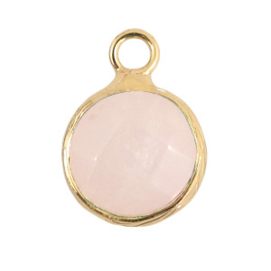 Naturstein Anh&auml;nger 10mm Icy pink-gold