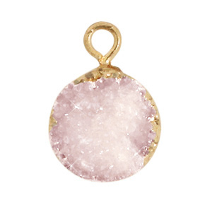 Naturstein Anh&auml;nger 10mm Icy pink-gold