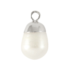 BQ S&uuml;sswasserperlen Anh&auml;nger round Silver-natural white