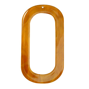 Resin Anh&auml;nger lang oval 56x30mm Golden brown