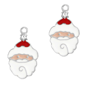 Basic Quality Metall Anh&auml;nger Weihnachtsmann Silber-weiss