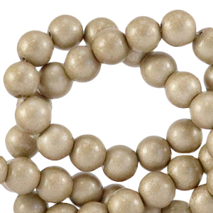 6 mm Glasperlen opaque Champagne grey metallic