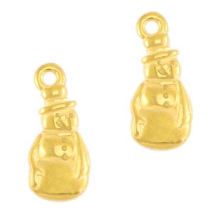 Metall Anh&auml;nger DQ Schneemann Gold (Nickelfrei)