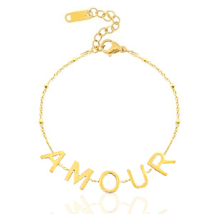 Armb&auml;nder aus Stainless Steel - Rostfreiem Stahl "amour" Gold