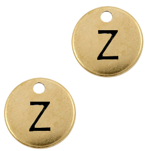 Metall Anh&auml;nger DQ Initiale Z Antik bronze (Nickelfrei)