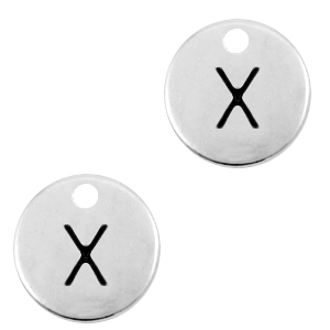 Metall Anh&auml;nger DQ Initiale X Antik silber (Nickelfrei)