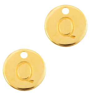 Metall Anh&auml;nger DQ Initiale Q Gold (Nickelfrei)