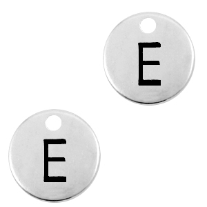 Metall Anh&auml;nger DQ Initiale E Antik silber (Nickelfrei)