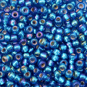 Miyuki Rocailles 8/0 Silverlined capri blue AB 8-1025