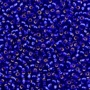 Miyuki Rocailles 11/0 Silverlined cobalt blue 11-20