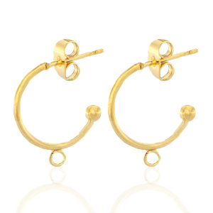 Ohrringe aus Stainless Steel - Rostfreiem Stahl Creolen mit &Ouml;se 15mm Gold