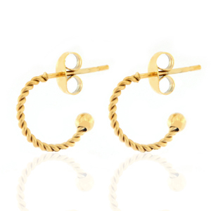 Ohrringe aus Stainless Steel - Rostfreiem Stahl Creolen 12mm Gold