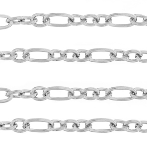 Stainless Steel - Rostfrei Stahl Schmuckzubeh&ouml;r Gliederkette Silber