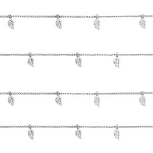 Stainless Steel - Rostfrei Stahl Schmuckzubeh&ouml;r Gliederkette Federn Silber