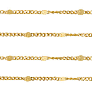 Stainless Steel - Rostfrei Stahl Schmuckzubeh&ouml;r Gliederkette Gold