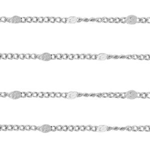 Stainless Steel - Rostfrei Stahl Schmuckzubeh&ouml;r Gliederkette Silber