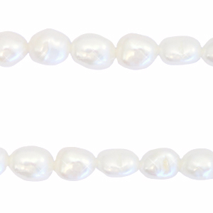 BQ S&uuml;sswasserperlen Nugget oval 7-8x6-7mm Natural white