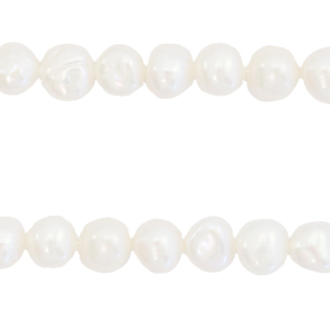 BQ S&uuml;sswasserperlen Nugget rund 5-6mm Natural white